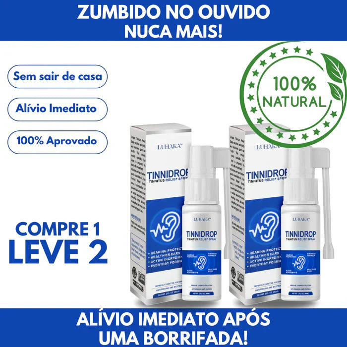 TinniDrop® - Alívio Natural para Zumbido nos Ouvidos e Saúde Auditiva Renovada! |COMPRE 1 LEVE 2|